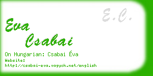 eva csabai business card